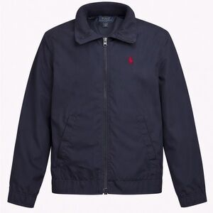 Polo Ralph Lauren Boys Navy Hooded Jacket Youth M (10-12) Zip Preppy Windbreaker